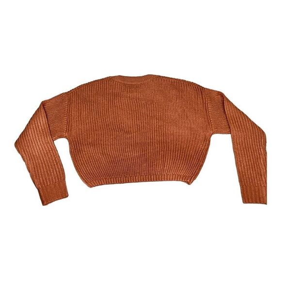 Elodie Crewneck Cropped Sweater in Rust - Picture 5 of 6